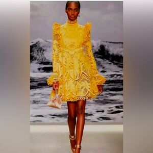 BNWT ZIMMERMANN YELLOW BRIGHTSIDE PALM DRESS - SIZE 1 (RRP $2950)